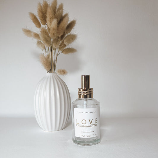Love Room Spray with sea salt, pineapple, and freesia fragrance inspired by John 3:16, Faith and Grace Co